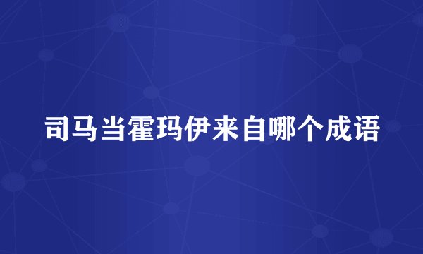 司马当霍玛伊来自哪个成语