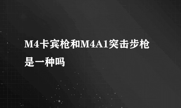 M4卡宾枪和M4A1突击步枪是一种吗