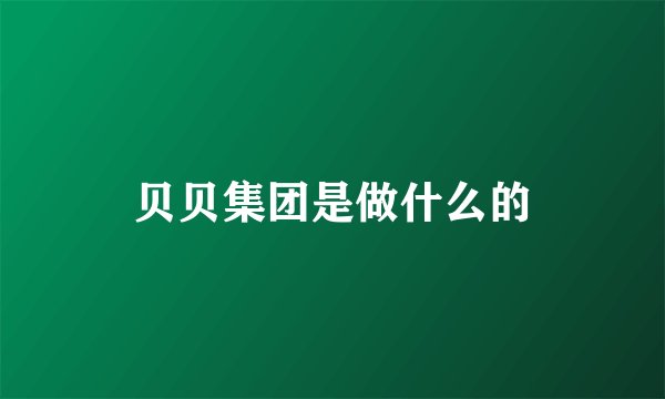 贝贝集团是做什么的
