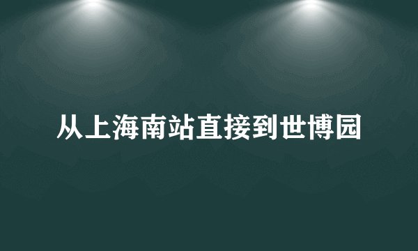 从上海南站直接到世博园