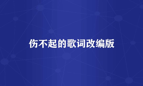 伤不起的歌词改编版