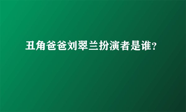 丑角爸爸刘翠兰扮演者是谁？