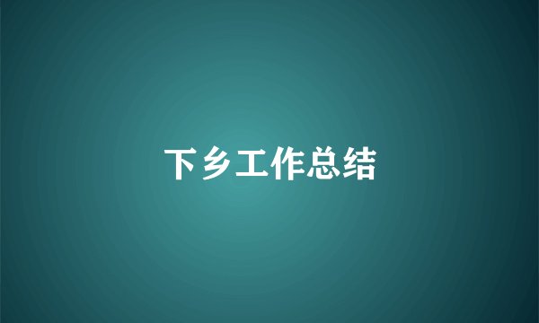 下乡工作总结