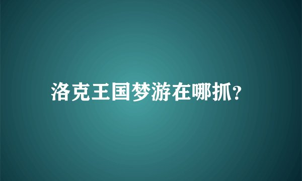 洛克王国梦游在哪抓？