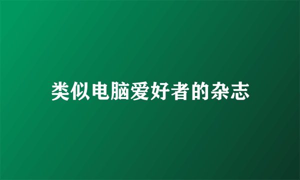 类似电脑爱好者的杂志