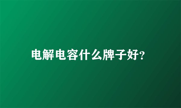 电解电容什么牌子好？