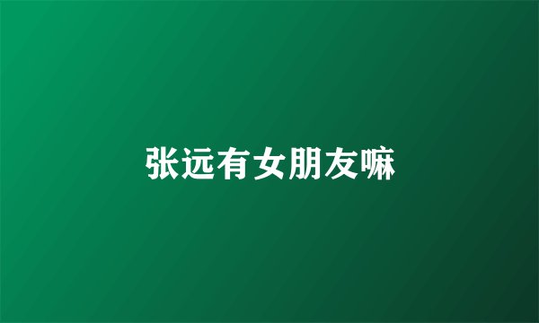 张远有女朋友嘛