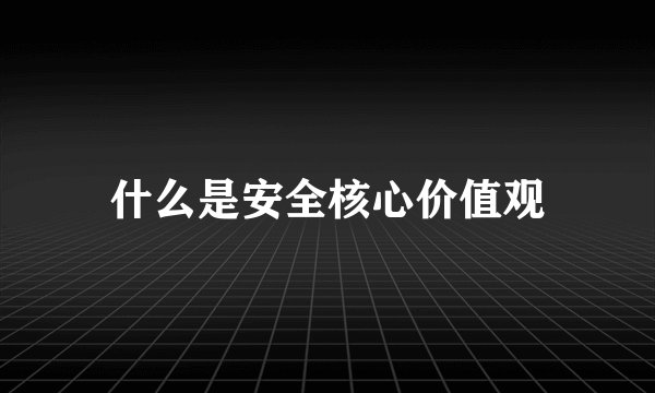 什么是安全核心价值观