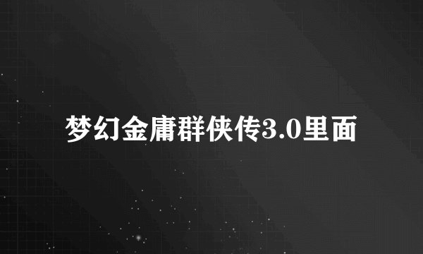 梦幻金庸群侠传3.0里面