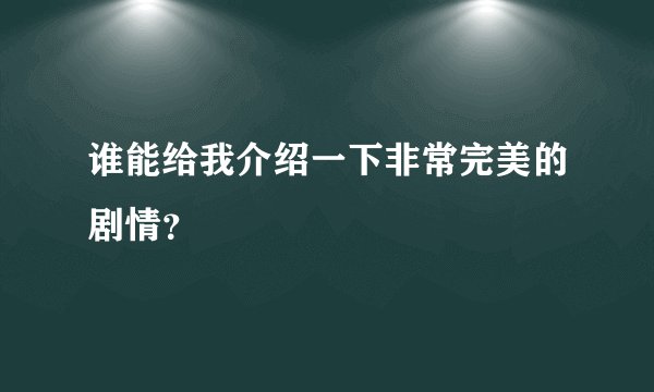 谁能给我介绍一下非常完美的剧情？