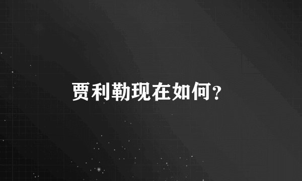 贾利勒现在如何？