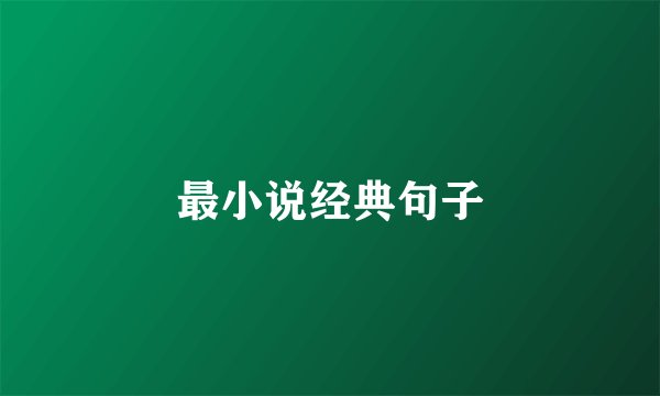 最小说经典句子
