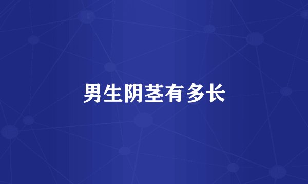 男生阴茎有多长
