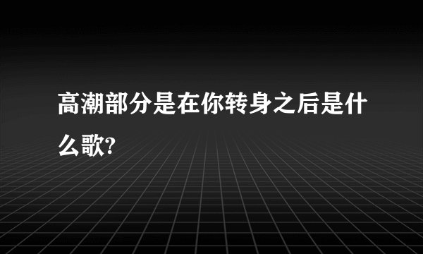 高潮部分是在你转身之后是什么歌?