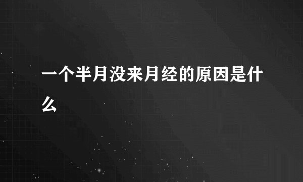 一个半月没来月经的原因是什么