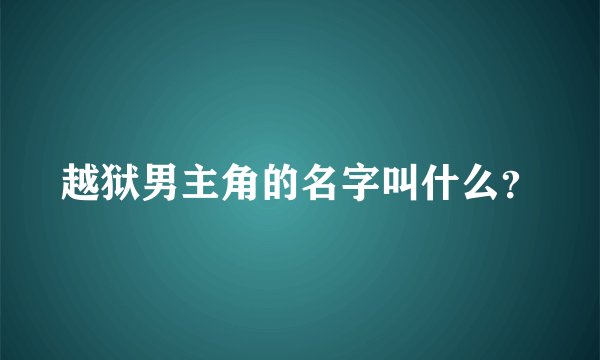 越狱男主角的名字叫什么?