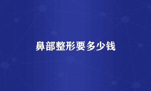 鼻部整形要多少钱