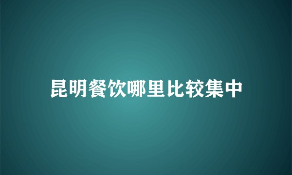 昆明餐饮哪里比较集中