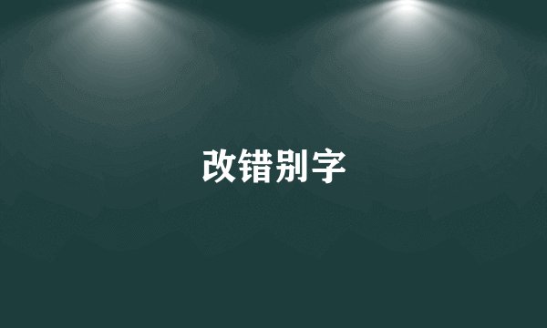 改错别字