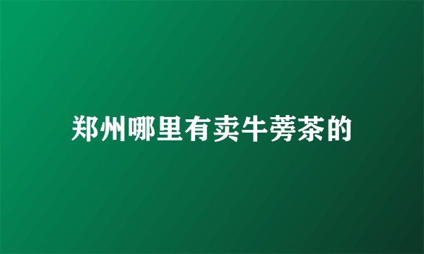 郑州哪里有卖牛蒡茶的