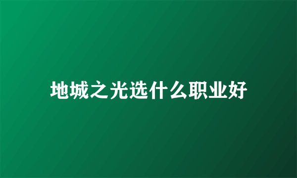 地城之光选什么职业好