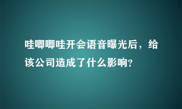 哇唧唧哇开会语音曝光后，给该公司造成了什么影响？