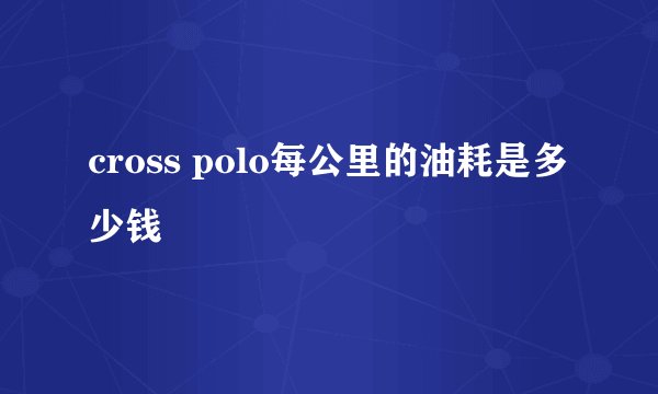 cross polo每公里的油耗是多少钱