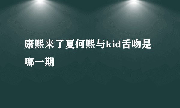 康熙来了夏何熙与kid舌吻是哪一期