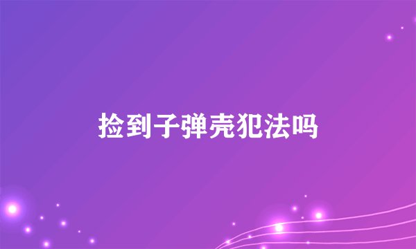 捡到子弹壳犯法吗