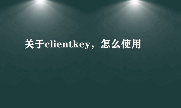 关于clientkey，怎么使用