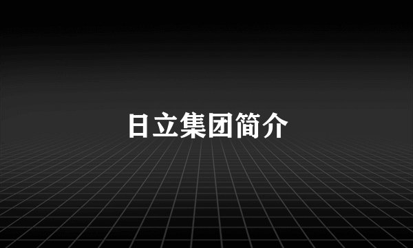 日立集团简介