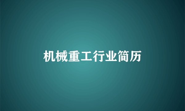 机械重工行业简历