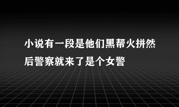小说有一段是他们黑帮火拼然后警察就来了是个女警