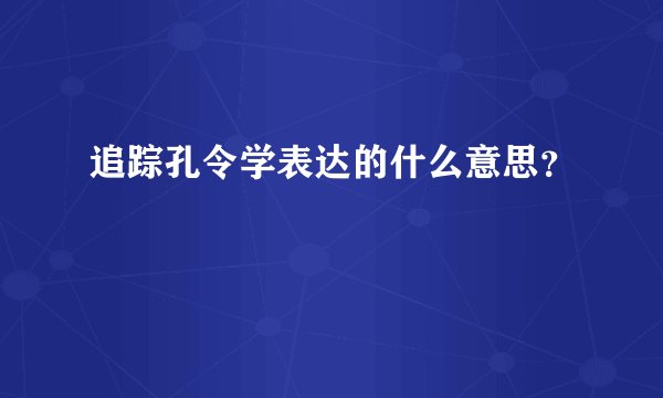 追踪孔令学表达的什么意思？