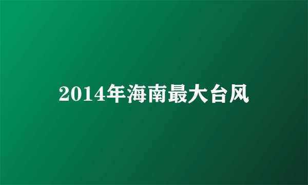 2014年海南最大台风