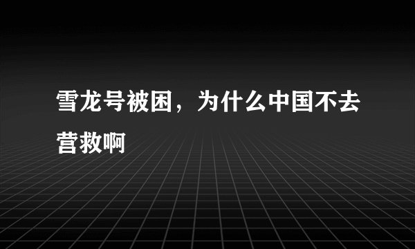 雪龙号被困,为什么中国不去营救啊