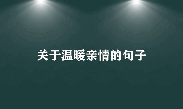 关于温暖亲情的句子