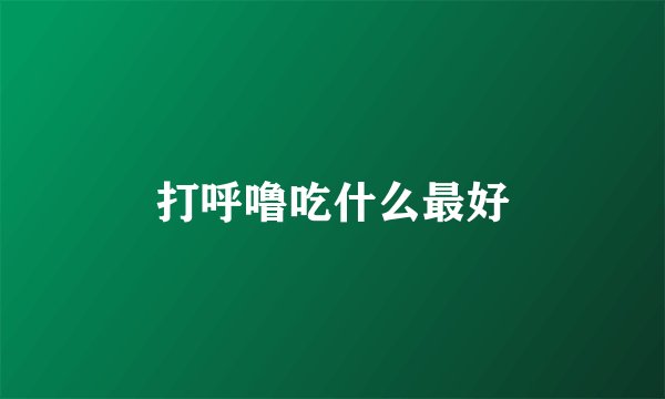 打呼噜吃什么最好