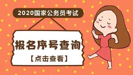 2020国考报名序号查询入口 何时可以查询报名序号？