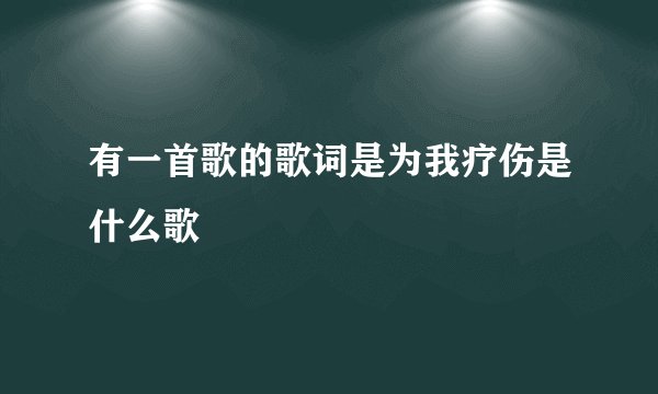 有一首歌的歌词是为我疗伤是什么歌