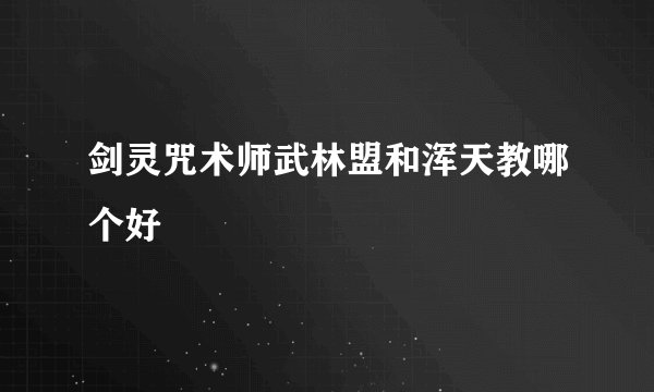 剑灵咒术师武林盟和浑天教哪个好