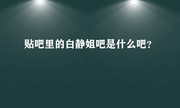 贴吧里的白静姐吧是什么吧？