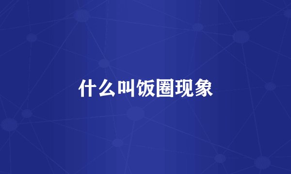 什么叫饭圈现象