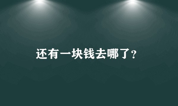 还有一块钱去哪了？