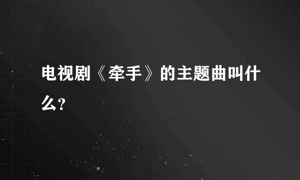 电视剧《牵手》的主题曲叫什么？