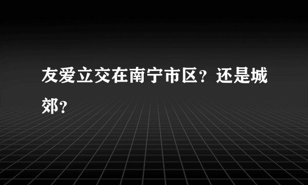 友爱立交在南宁市区？还是城郊？