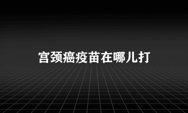宫颈癌疫苗在哪儿打