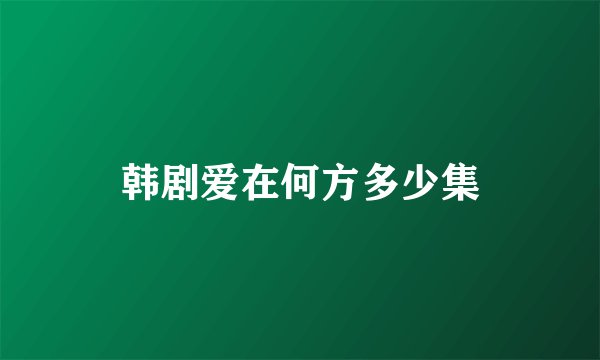 韩剧爱在何方多少集