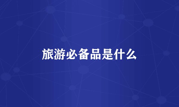 旅游必备品是什么
