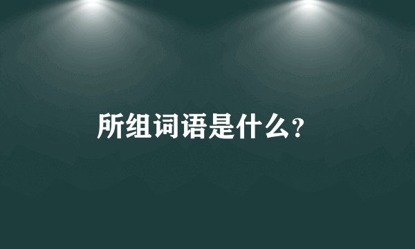 所组词语是什么？